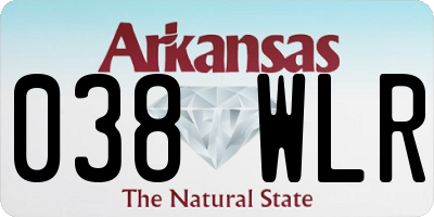 AR license plate 038WLR