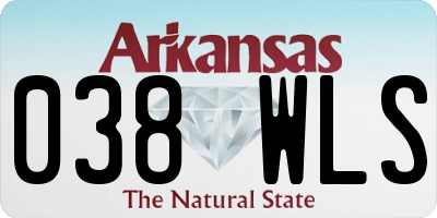 AR license plate 038WLS