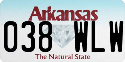 AR license plate 038WLW