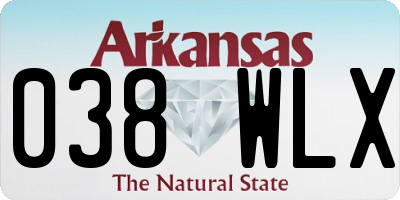 AR license plate 038WLX