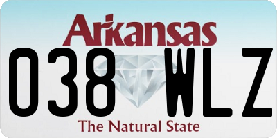 AR license plate 038WLZ