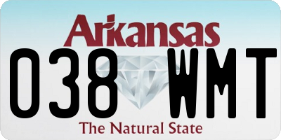 AR license plate 038WMT