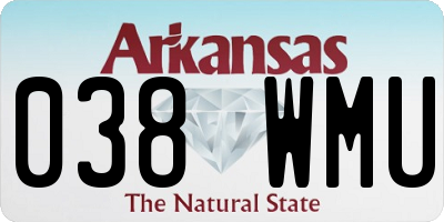 AR license plate 038WMU
