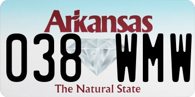 AR license plate 038WMW