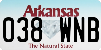 AR license plate 038WNB