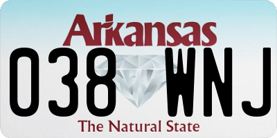 AR license plate 038WNJ