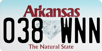 AR license plate 038WNN