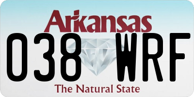 AR license plate 038WRF
