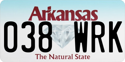 AR license plate 038WRK