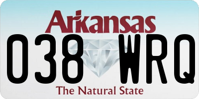 AR license plate 038WRQ