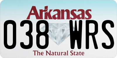 AR license plate 038WRS