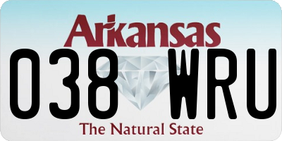 AR license plate 038WRU