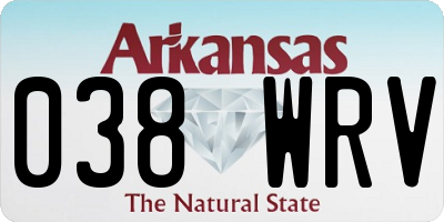 AR license plate 038WRV