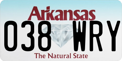 AR license plate 038WRY