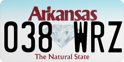 AR license plate 038WRZ
