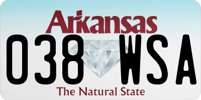 AR license plate 038WSA