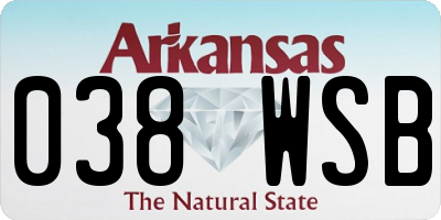 AR license plate 038WSB