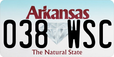 AR license plate 038WSC