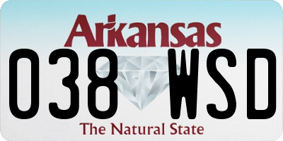 AR license plate 038WSD