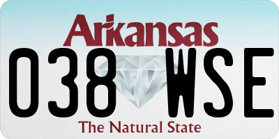 AR license plate 038WSE