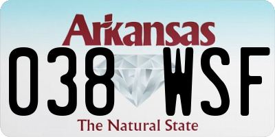 AR license plate 038WSF