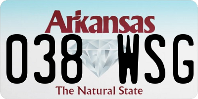 AR license plate 038WSG