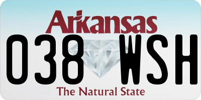 AR license plate 038WSH