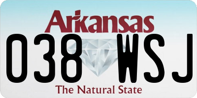 AR license plate 038WSJ