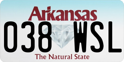 AR license plate 038WSL