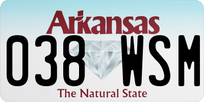 AR license plate 038WSM
