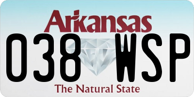 AR license plate 038WSP