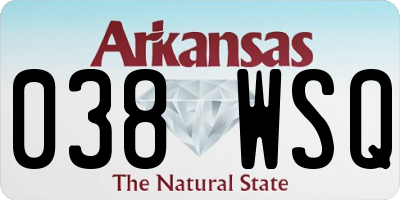 AR license plate 038WSQ