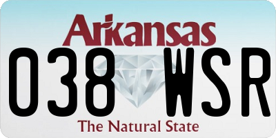 AR license plate 038WSR