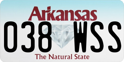 AR license plate 038WSS