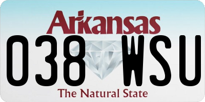 AR license plate 038WSU