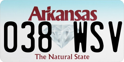 AR license plate 038WSV