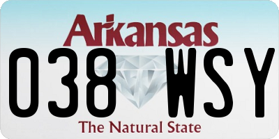 AR license plate 038WSY