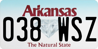 AR license plate 038WSZ