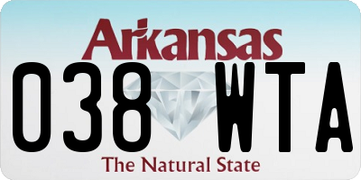 AR license plate 038WTA