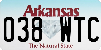 AR license plate 038WTC