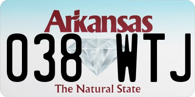 AR license plate 038WTJ
