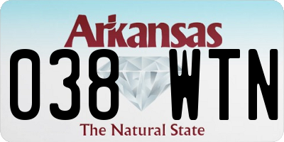 AR license plate 038WTN