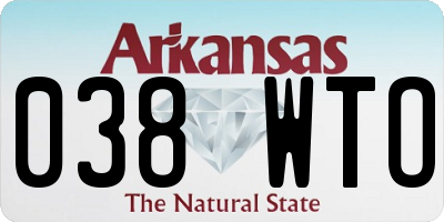 AR license plate 038WTO