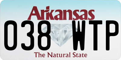 AR license plate 038WTP