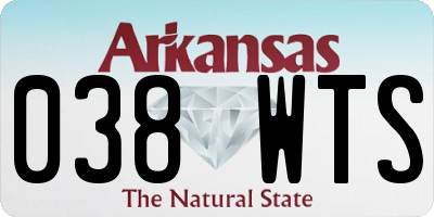 AR license plate 038WTS