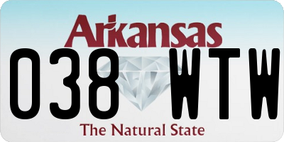 AR license plate 038WTW