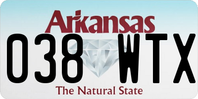 AR license plate 038WTX