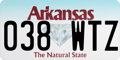 AR license plate 038WTZ