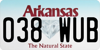 AR license plate 038WUB