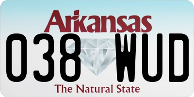 AR license plate 038WUD